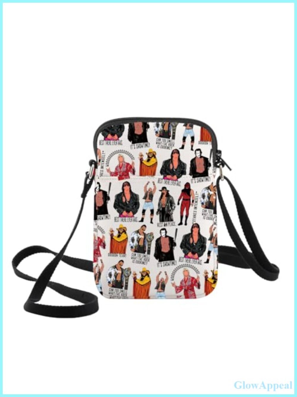 Wrestler Crossbody Bag Canvas Water Resistant Wrestling Fan Shoulder Bag